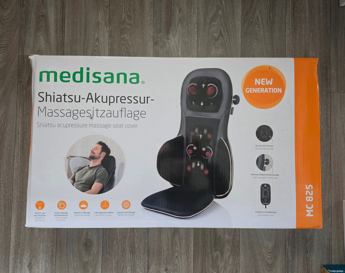 Medisana MC 825 Shiatsu-Massagesitzauflage für Nacken, Schultern und Rücken