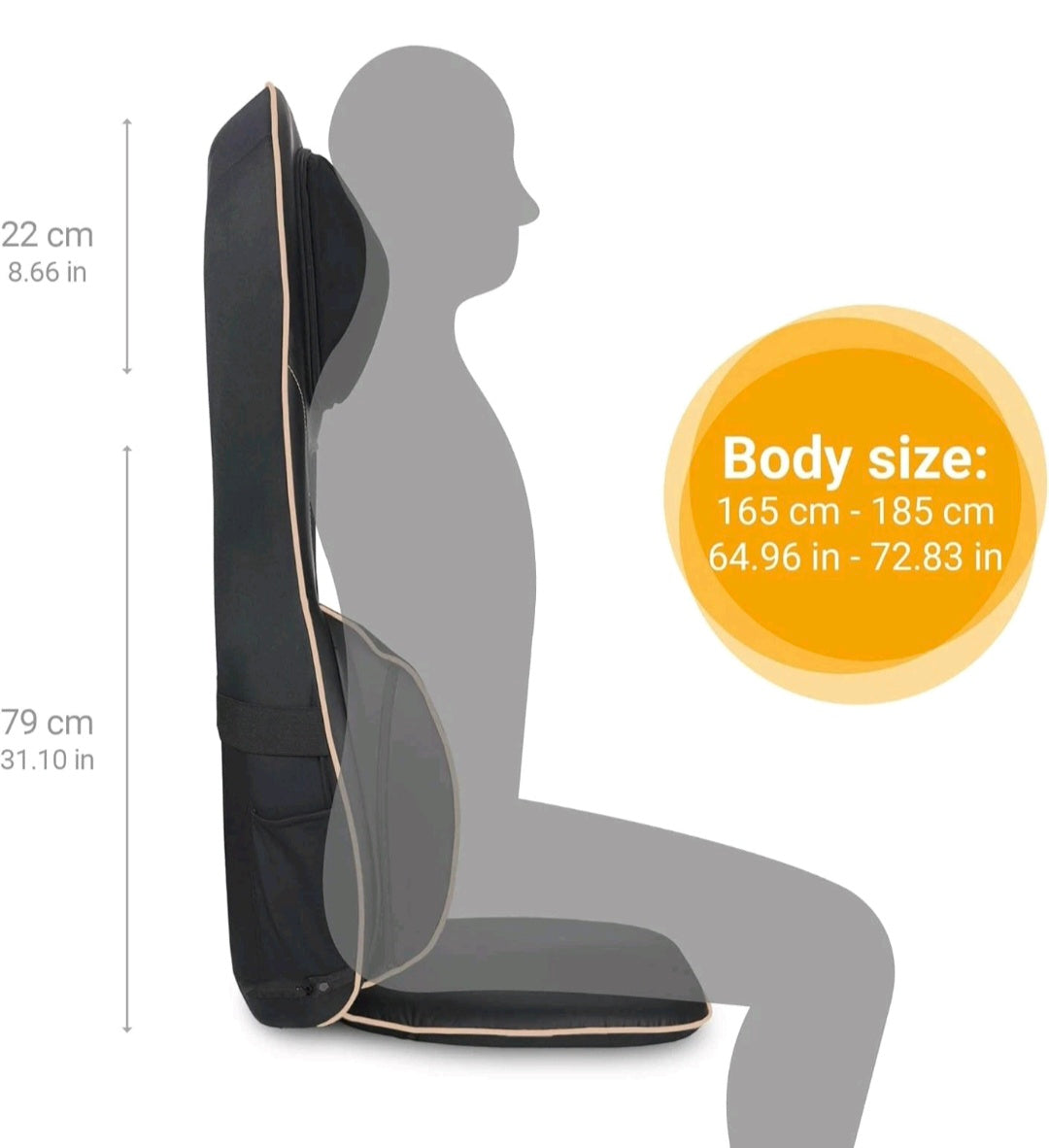 Medisana MC 825 Shiatsu-Massagesitzauflage für Nacken, Schultern und Rücken