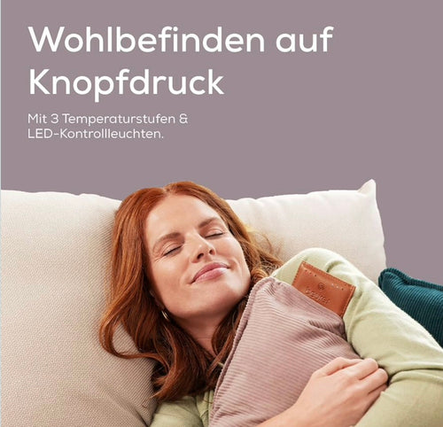Beurer Heaty taupe Heizkissen, kabelloses Heizkissen mit Akku, Wärmekissen mit Abschaltautomatik und 3 Temperaturstufen