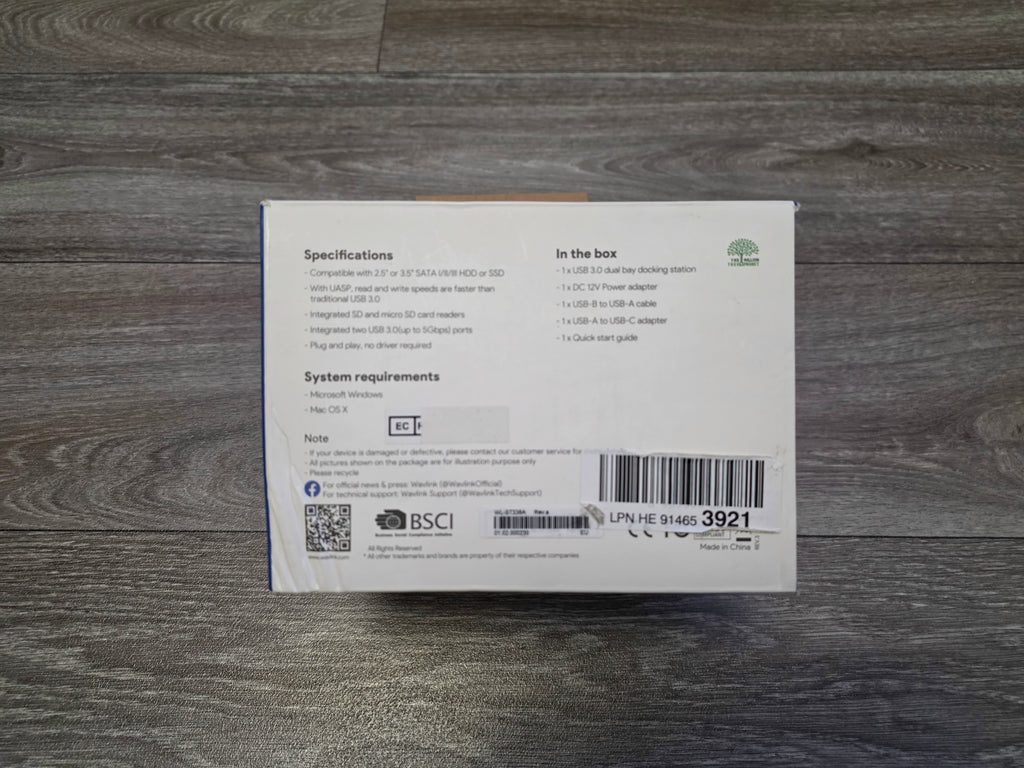 WAVLINK Festplatten Dockingstation für 2,5 & 3,5 Zoll SATA HDD SSD mit Offline Klonfunktion TF & SD Karte Unterstützung und USB-Aufladung