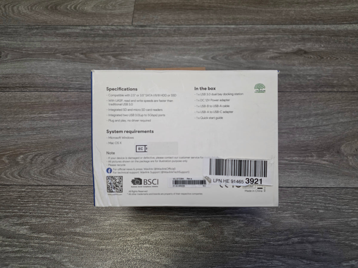 WAVLINK Festplatten Dockingstation für 2,5 & 3,5 Zoll SATA HDD SSD mit Offline Klonfunktion TF & SD Karte Unterstützung und USB-Aufladung